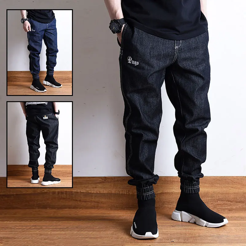 Japanese Style Fashion Men Jeans High Quality Vintage Designer Harem Cargo Pants Loose Fit Streetwear Hip Hop Joggers | Мужская одежда