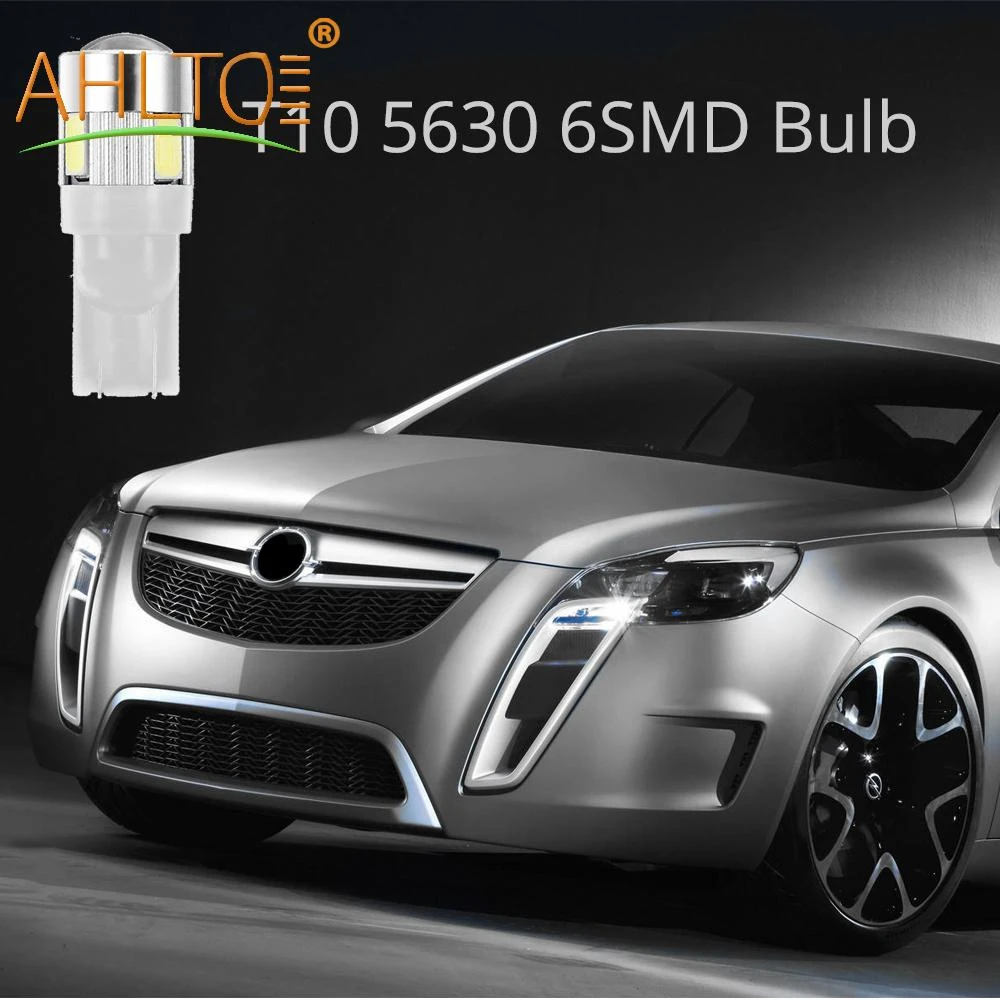 1PCS T10 W5W 5630 6SMD LED Automatic 3W Turn Signal Light Interior Lens Projector Solid Aluminum Bulbs Side Marker Parking Light