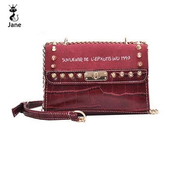 

2019 New Shoulder Bag Snake Female Fashion Small Crossbody Bag Frosted Chain Rivet Letters Messenger Bags Tote Hot Green Black