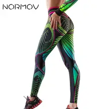 NORMOV dijital baskı kadın spor tayt yüksek bel spor tayt Femme egzersiz Legging Push Up elastik Legging Fitness