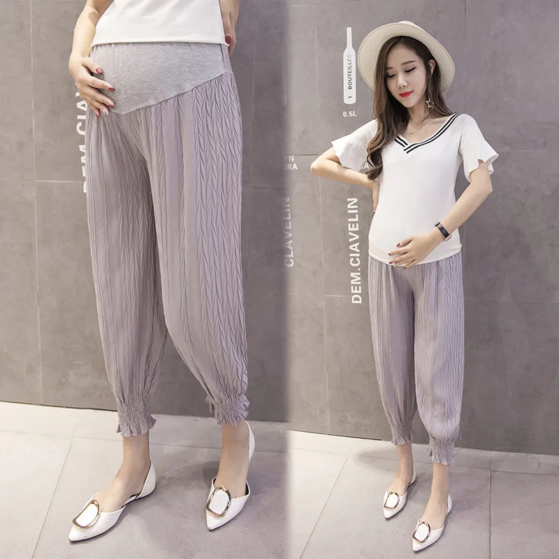 Pregnant Women Pants Spring And Autumn Summer Outer Wear Thin Spring Clothing Leggings for Pregnant Woman Summer Wear Capri Hare Pregnant Women Pants Spring And Autumn Summer Outer Wear Thin Spring Clothing Leggings for Pregnant Woman Summer Wear Capri Hare