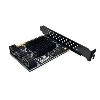 

6 Ports SATA 3.0 to PCIe Expansion Card PCI Express SATA Adapter SATA3 Converter E8BA