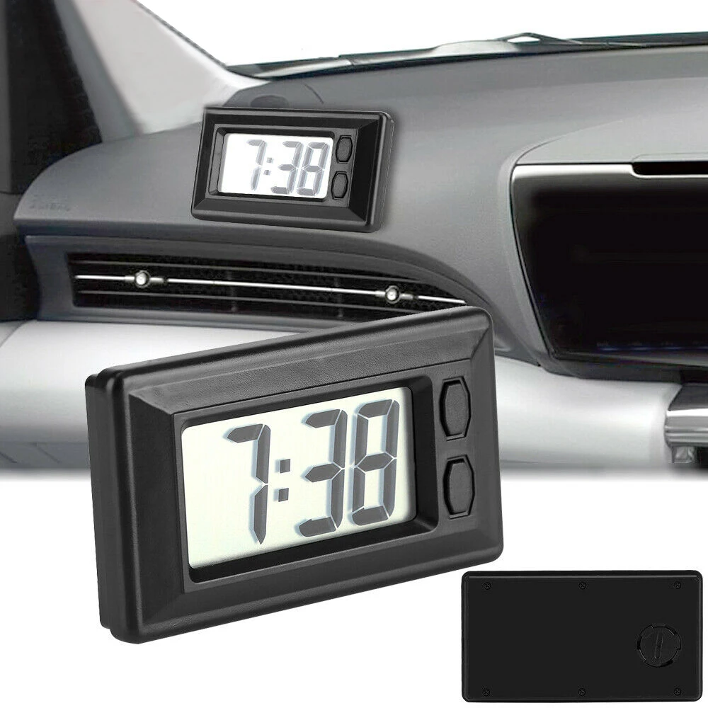 

1pcs Black LCD Digital Car Home Office Table Car Dashboard Desk Date Time Calendar Clocks Adhesive Strip 77 x 42 x 13mm
