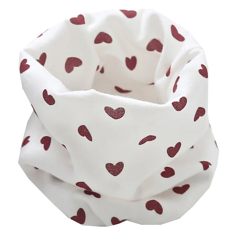 Осенне-зимний шарф для мальчиков, Детский круглый кольцевой ошейник, шарф для девочек, зимние детские шарфы, волшебный шейный платок для детей, Bufandas - Цвет: white heart