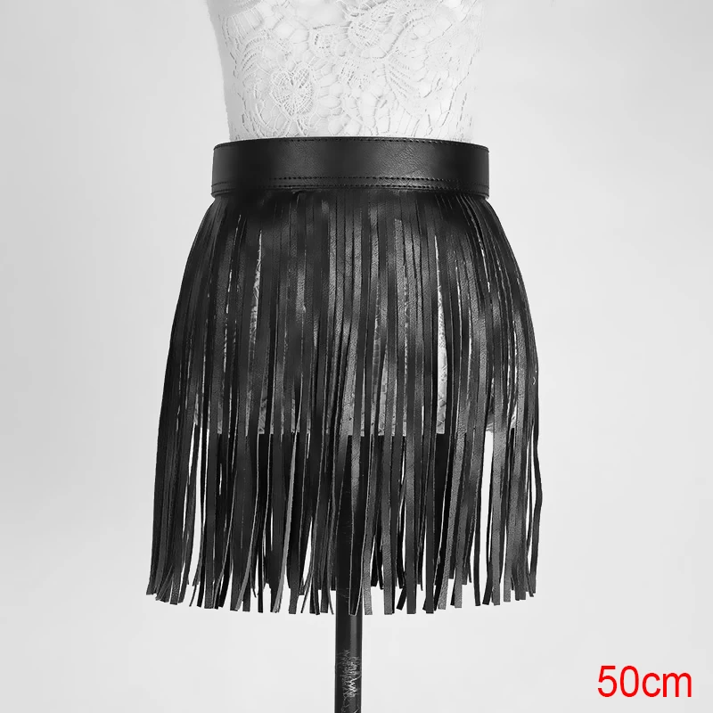 Черно-белые юбки из искусственной кожи с длинной кисточкой и регулируемой талией в стиле панк-рок, сексуальные женские облегающие вечерние Клубные Модные юбки - Цвет: design 3