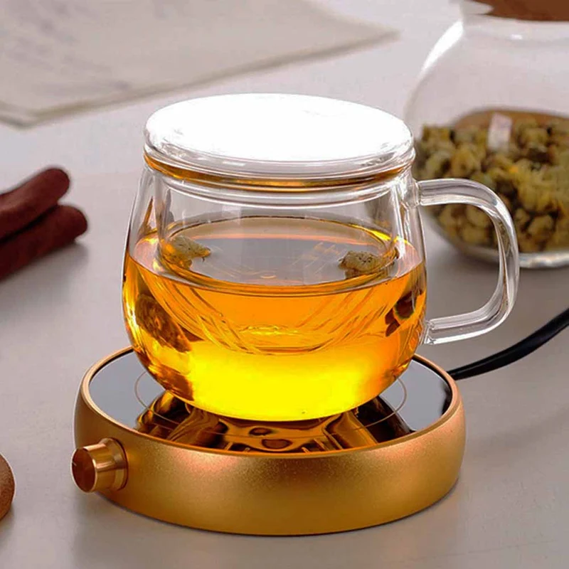 1 шт. офисная утолщенная стеклянная чайная чашка прозрачная чайная круглая чашка термостойкая Высокая боросиликатная стеклянная Цветочная чайная чашка