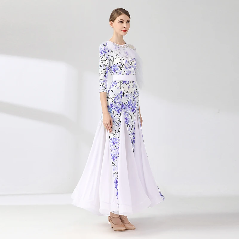 新セクシーな女性社交ダンスドレス標準社交ダンスの服の競争モダンダンスドレスワルツフォックストロットダンスドレスドレス