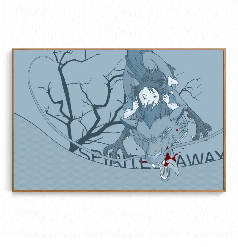 Spirited Away Ghibli Studio Japanese Anime Poster Hayao Miyazaki Wall Art Canvas Gift Idea Birthday (No Frame) | Дом и сад