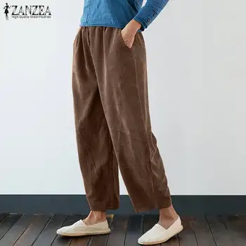 

Kaftan Corduroy Pants Women's Spring Drop-Crotch Trousers 2020 Casual Solid Pantalon Palazzo Female Elastic Waist Turnip 5XL