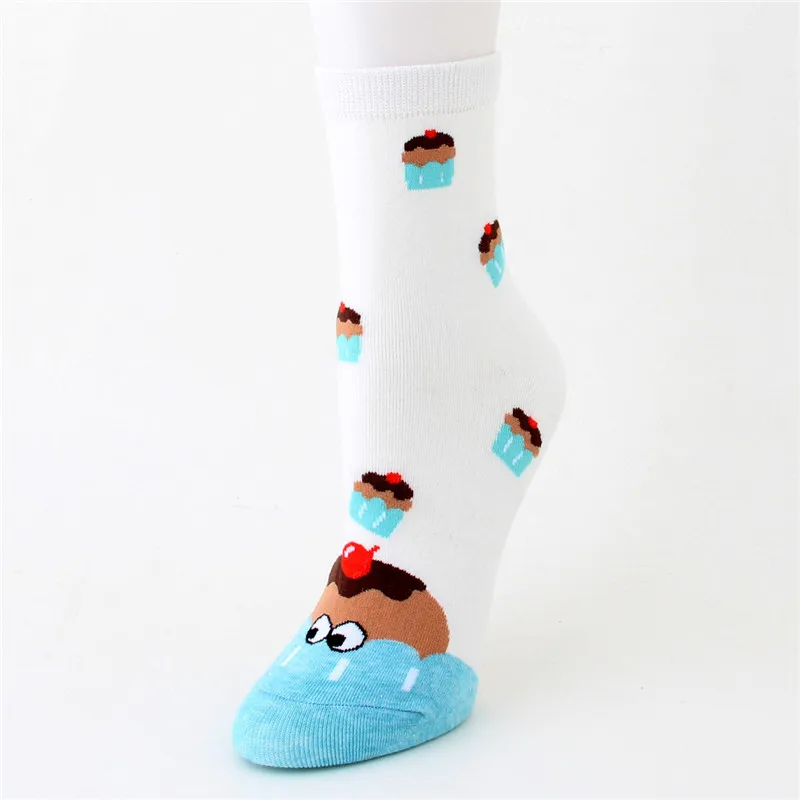 New arrival women's lovely cartoon socks spring autumn-winter funny food sock ladies and woman's art cotton socks