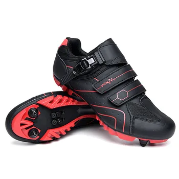 

Men Mountain Road Cycling Shoes with Cleats and Pedals Bike Riding Shoes Breathable Mositureproof Velcro Straps Cycling Shoes