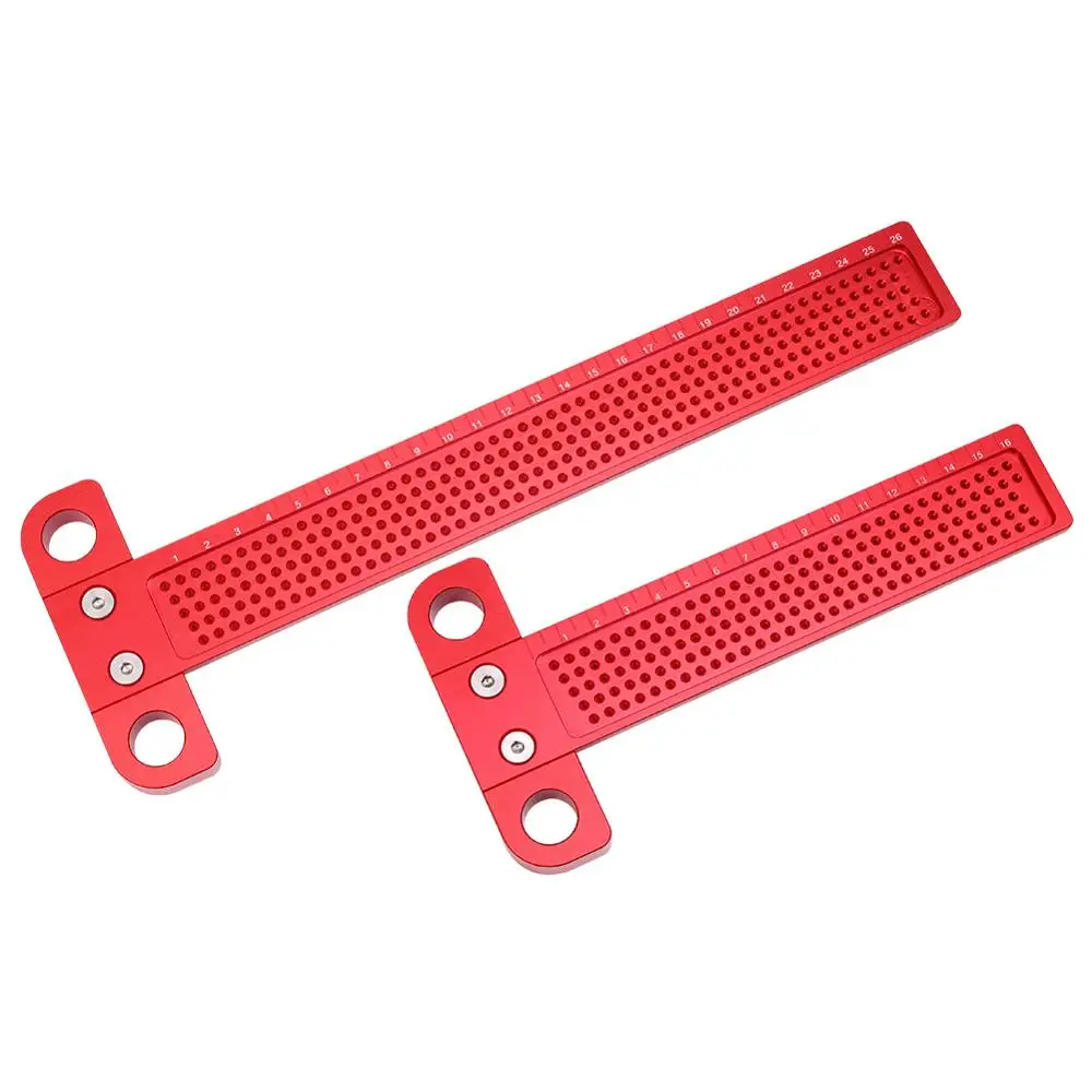 

Woodworking Scriber T-type Ruler Positioning Scribing Gauge Aluminum Alloy Crossed Feet Metric Measuring