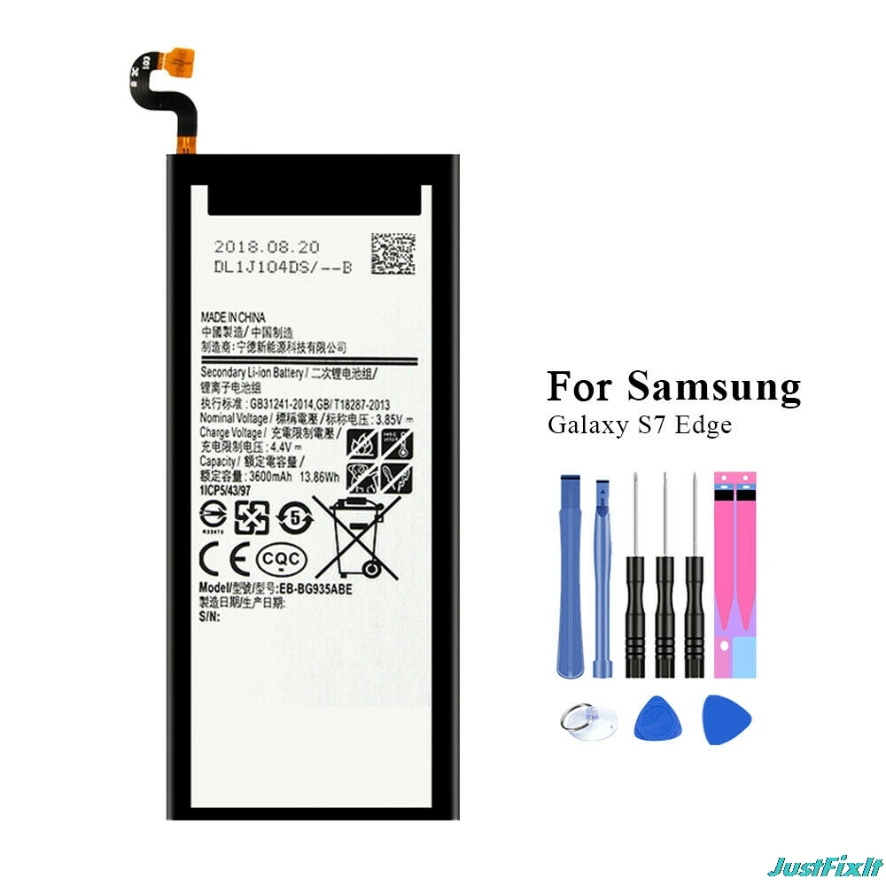 S7 edge G935 Сменный аккумулятор для samsung GALAXY S6/S6 Edge/S6 Edge Plus/S7/S7 Edge/S8/S8+/S9 G920 G925 G930 G955 - Цвет: S7 edge G935