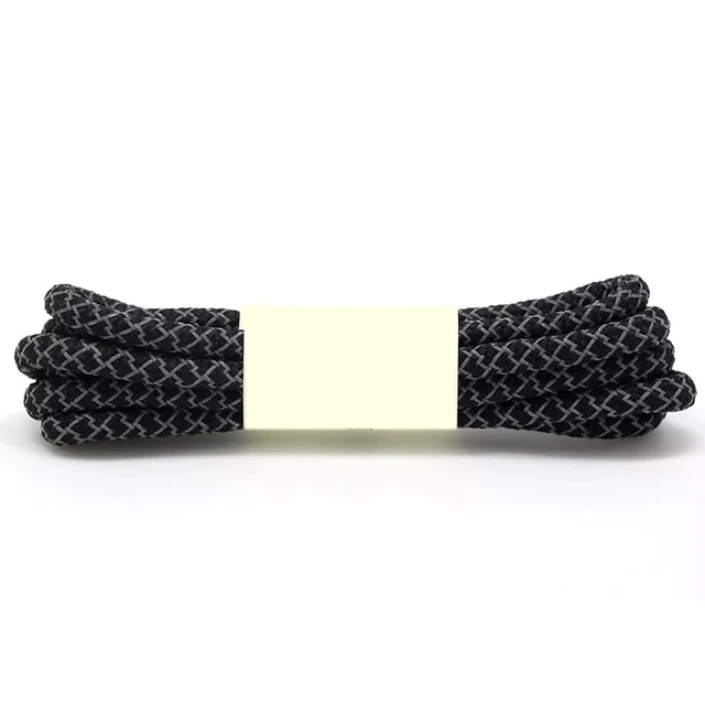 Black 1 пара флуоресцентных кроссовок, шнурки, спортивные шнурки, светоотражающие круглые шнурки, обувь, кружева, светлый шнурок, аксессуары для обуви 100/120 см - Цвет: Black