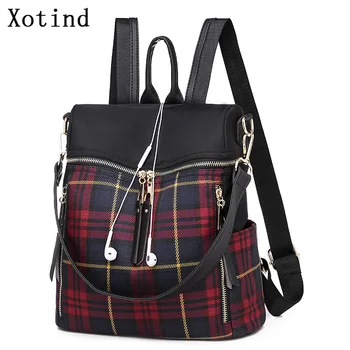 

Fashion Plaid Backpack For Women 2020 High Quality Oxford Backpacks Rucksack Female College Style Backpack For Girls Schoolbag