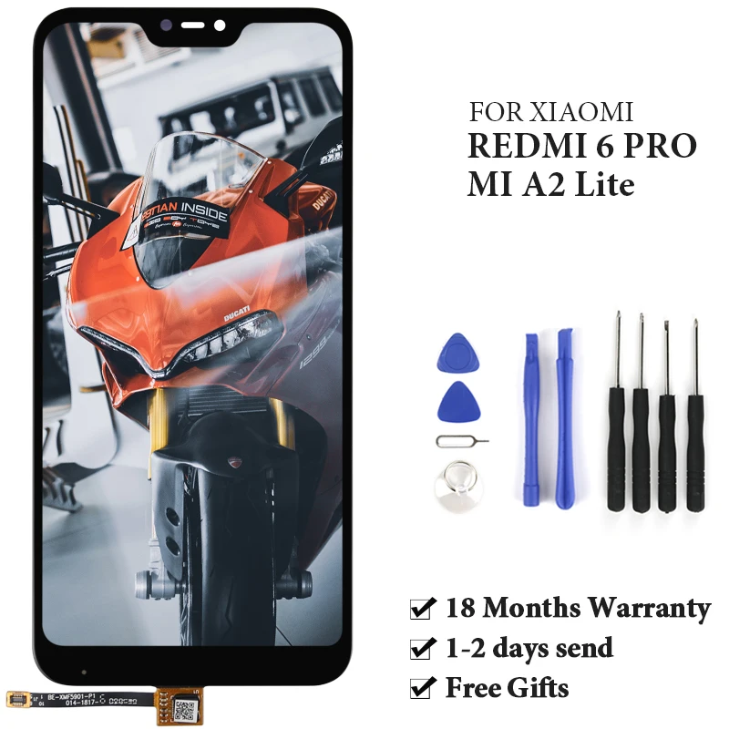 

For Redmi 6 Pro LCD Display With Frame Digitizer Assembly Phone Replacement Parts For Mi A2 Lite LCD Touch Screen