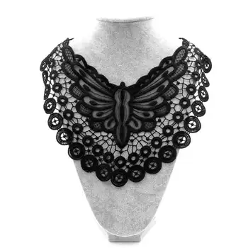 

2pc DIY Multilayer Embroidery black Lace Fabric Neckline Collar Applique Embroidery Sewing on Patches Sewing Accessories