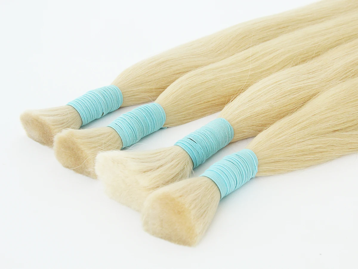 Cuticle Protected Remy Virgin Human Hair Extension Blonde Hair Bulk
