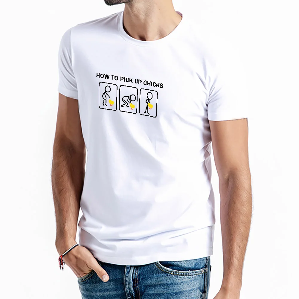 Graphic T-Shirt Tee Weekend Harajuku Oversized Funny Chicks Print Summer O-Neck How-To-Pick-Up