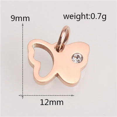 AC18267Rose gold Шарм Простой Золотой/Серебряный нержавеющая сталь сердце якорь тег для браслетов и ожерелья женщин мужчин для изготовления ювелирных украшений - Окраска металла: AC18267Rose gold