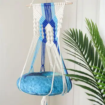 

Cotton Thread Tapestry Soft Hanging Basket Funny Swing Durable Hanging Hammock for Pet Cat Kitten