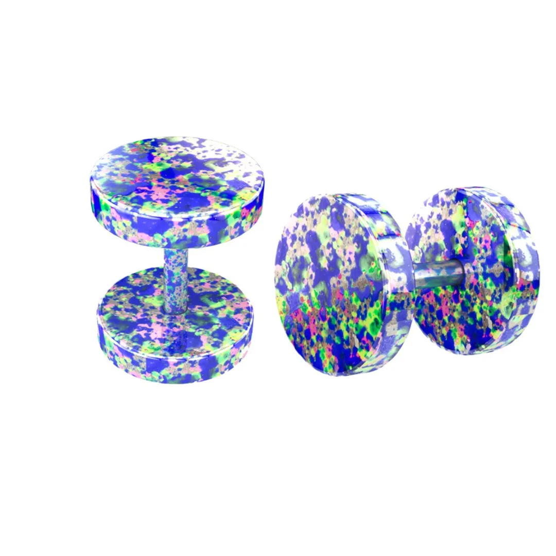 1pair Colorful Fake Plugs Stainless Steel Studs Earrings Fake Gauge Faux Tunnels Earring Ear Piercing For Women Men Body Jewelry