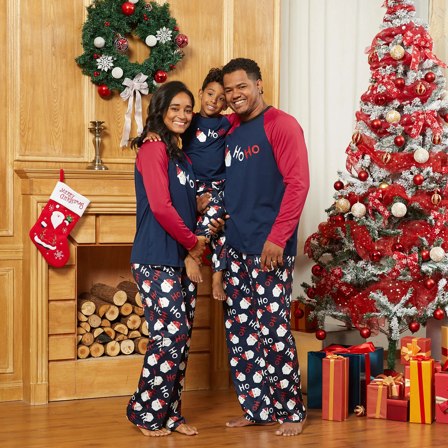 Arrival and Winter Christmas Santa ' HO HO ' Family Matching Pajamas Sets (Flame Resistant) Look Sets | Unilovers