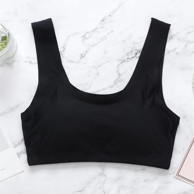 Черный Ice Silk Venting Hole Without Trace Wrapped Chest Without Steel Ring U-shaped Vest Sports Tube Top Anti-light Underwear - Цвет: Черный