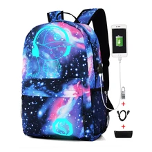 Модный Светящийся рюкзак для мужчин и женщин, Оксфорд, анти вор, школьные сумки для девочек, мальчиков, студентов, милый USB зарядный рюкзак для ноутбука