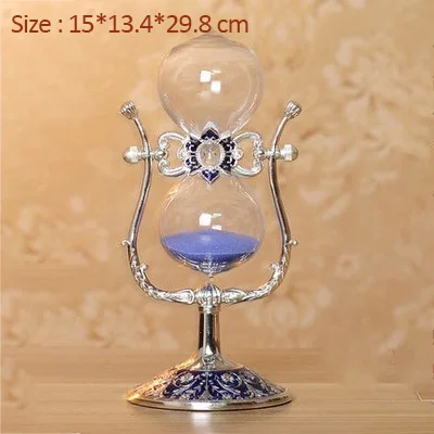 Blue-A-30Min Strongwell Европейская принцесса металлические песочные часы таймер Миниатюрный стол винтажные украшения дома аксессуары современные подарки на день рождения - Цвет: Blue-A-30Min