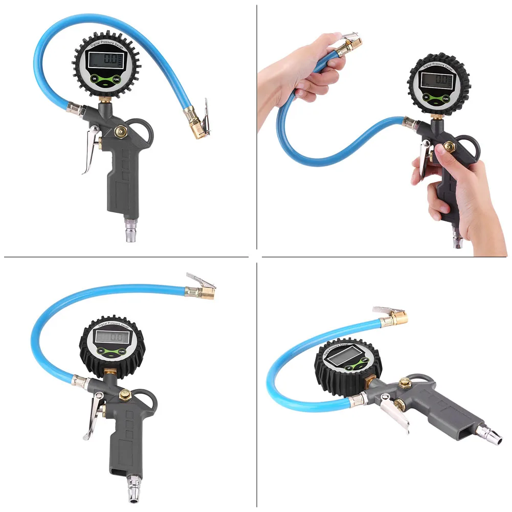 Автомобильный авто ЖК-экран цифровой дисплей 0-220PSI цифровой шиномонтажный нагнетатель давления датчик измерительный прибор тестер встроенная кнопка кровотечения