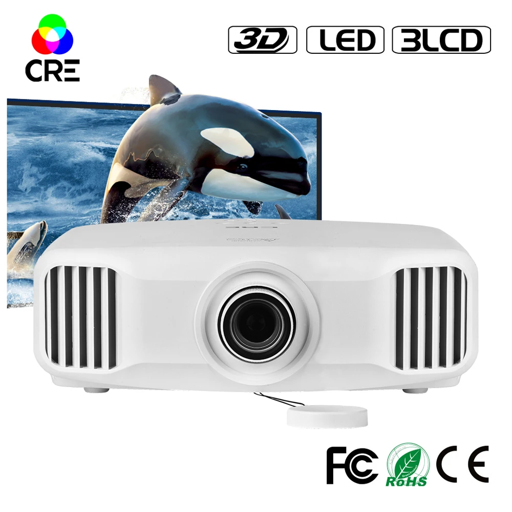 FULL HD проектор для домашнего кинотеатра 1920x1200 поддержка 4096 × 2160 lcd 3D беспроводной