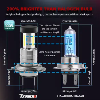 

110W 30000LM H7 LED Car Headlight Conversion Kit Bulb High/Low Beam 6000K 360 Degree Lighting Easy Installation