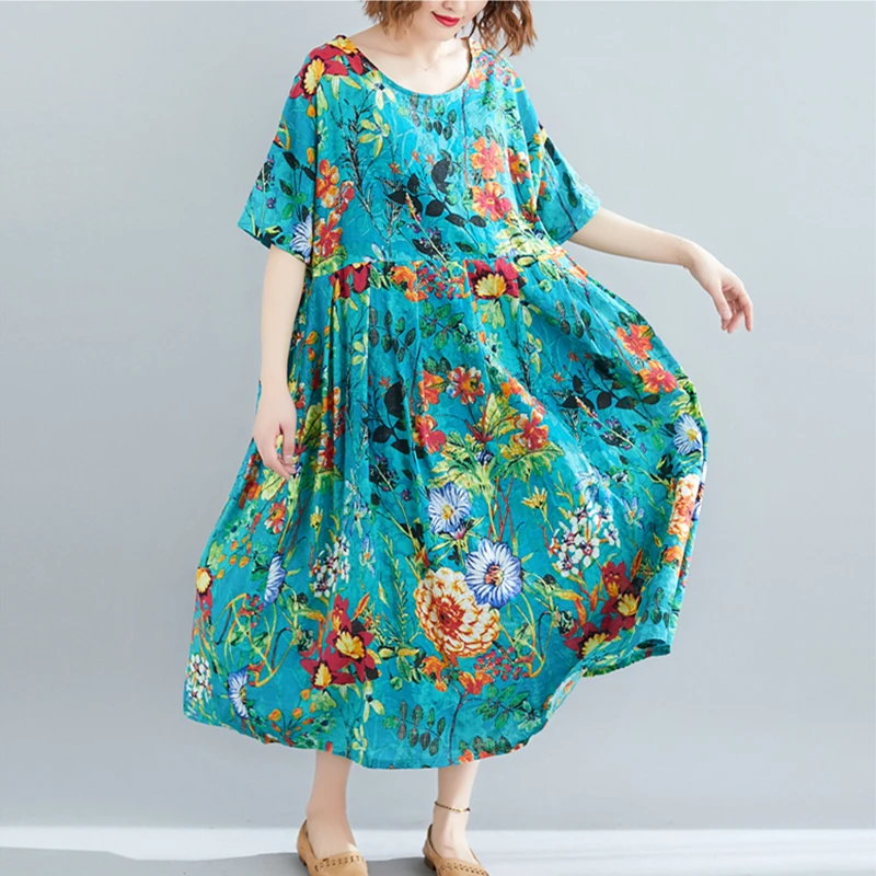 Boho пляжное платье с цветочным принтом размера плюс летнее 2020 женские хлопковые