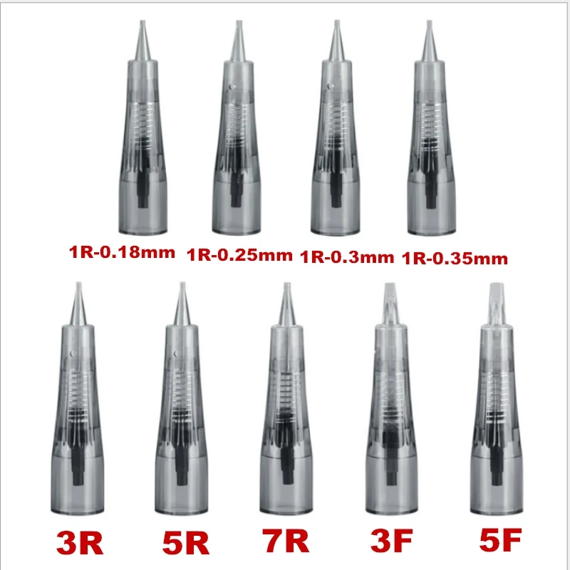 10/30/50/100pPcs макияж мануального татуажа бровей, иглы для бровей губ эффект татуажа иглы картриджи Полу полый корпус Перманентный макияж 1R 3R 5R 7R 5F 7F