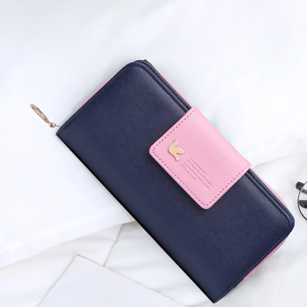 Big Capacity Women Purses Long Zipper Coin Purse Holder Wallets Ladies Clutch Change Purse Female Fly Bird Print Money 823