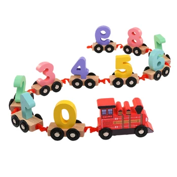 

Wooden Train Toy Set 11Pcs,Building Block Train Toy,Train Digital Toy Set,Toy Train Sets for Kids Toddler Boys and Girls