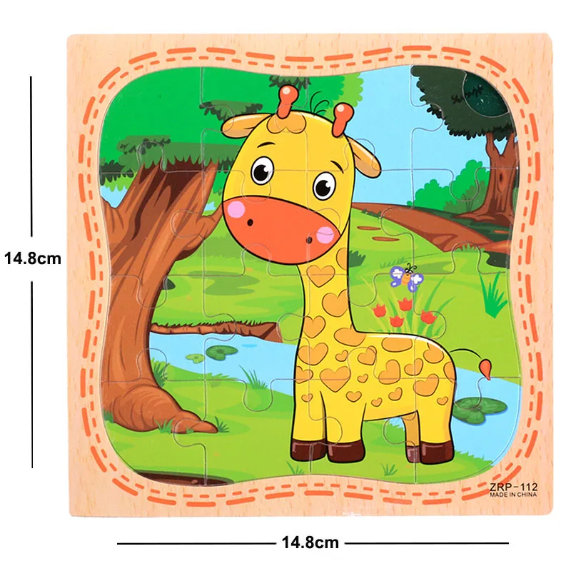 New Sale 38 Style Cartoon Wooden Puzzle Children Animal/ Vehicle Jigsaw Toy 3-6 Year Baby Early Educational Toys for Kids Game 43