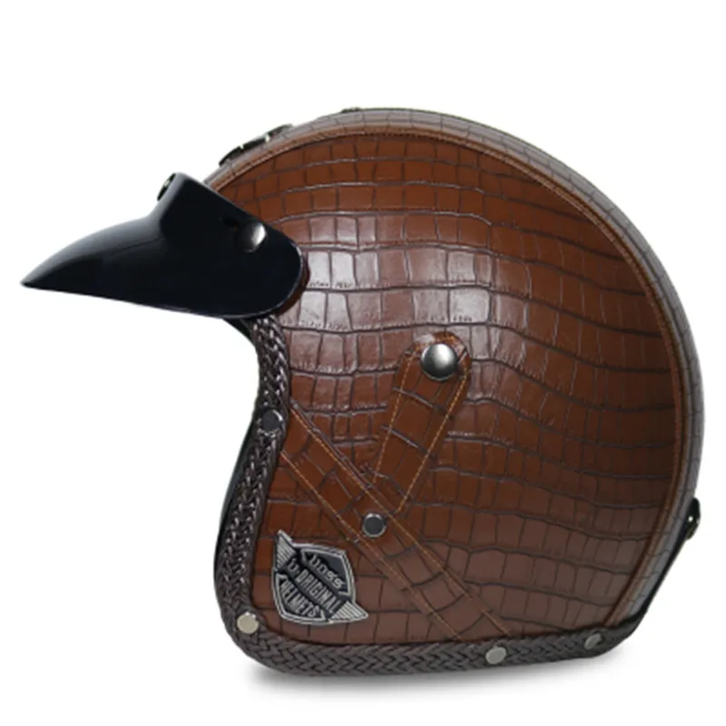 Capacete, Мото шлем VOSS 058 moto rcycle шлем половина шлем Электрический мото rcycle открытый лицевой кожаный шлем мото крест - Цвет: Design 9
