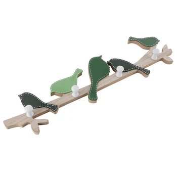 

Wooden Bird Simple Wall Hook Bedroom Home Vintage Space Saving Easy Install Hallway Small Hangers Decorative Storage Rack