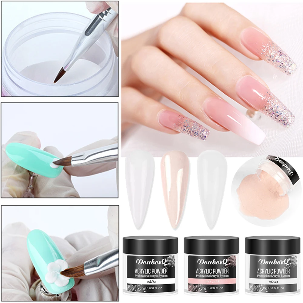 Glitter para Extensão do Unha Profissional Acrílico pó Mergulho Esculpir Cristal Unha Builder Ferramentas Manicure Conjunto Kit 7 Pçs - Set 3 Beleza e saúde