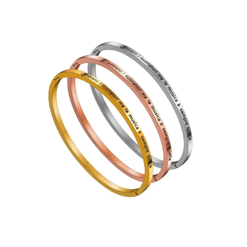 

cambiano sunomator ma la Italy Proverb slang phrase Fashion Jewelry Cuff Bangles Stainless Steel Bracelets For Women man gift