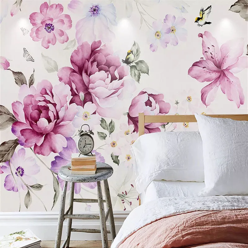 3D обои Современная мода Акварель Ручная роспись цветы фото настенные фрески Свадебный дом гостиная домашний декор настенные наклейки