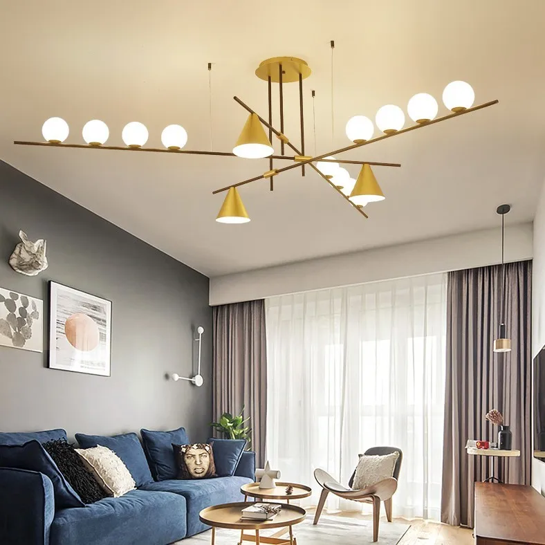 

A Chandelier Ins Post Modern Light Luxury Magic Bean A Living Room Molecule A Chandelier Restaurant Bedroom Lamps And
