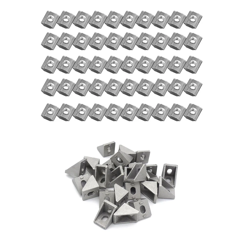 

75 Pcs 2020 Aluminum Profile Fastener: 25 Pcs 2020 Corner Bracket for 20Mm Extrusion & 50 Pcs M5 T Sliding Nut Zinc-Plated Carbo