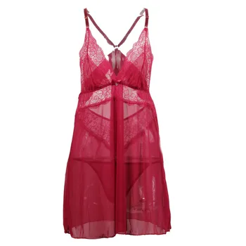 

Erotic Sexy Underwear Women Sheer Baby Doll Lingerie with Thong Panties Lenceria Mesh Lace Sleepwear Intimate Wear Temptation