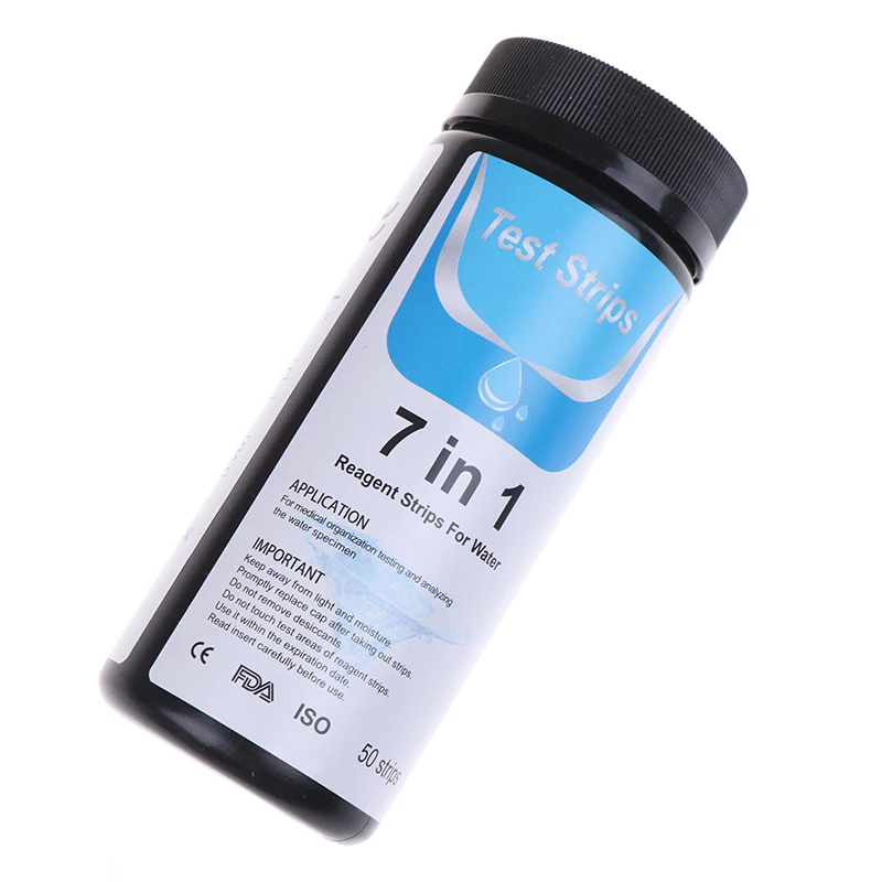 50pcs/Box Aquarium Fish Tank Water Tropical Test Strips Kit Nitrite Nitrate PH Chlorine Bromine Total Hardness Test Strips