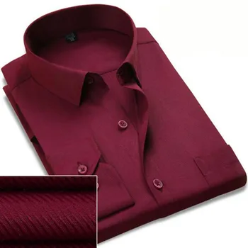

Men Business Dress Formal Shirts Camisa,Breathable Comfortable Solid Candy Color Slim Fit Pure Cotton Oxford High Quality Cloth