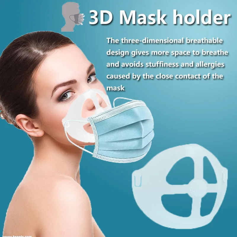 Soporte 3D para mascarilla facial, ayuda a respirar, soporte interior de silicona, válvula transpirable, cuidado de la piel
