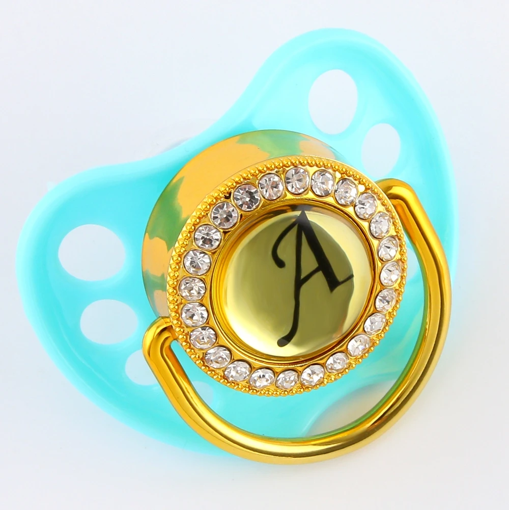 Bling Bling Customized Letter Pacifier For Baby Six Colors Dummy With Name Initials Letter Chupeta 0-18M Baby